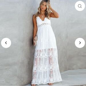 Spaghetti Strap Lace Boho Maxi Dress